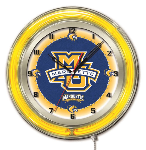 Marquette Golden Eagles Double Neon Wall Clock - 19