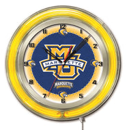 Marquette Golden Eagles Double Neon Wall Clock - 19"