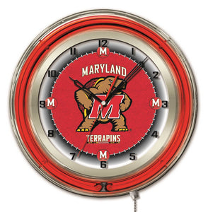 Maryland Terrapins Double Neon Wall Clock - 19"