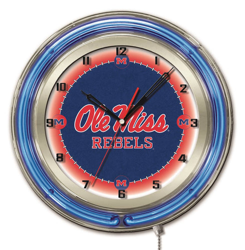 Ole Miss Rebels Double Neon Wall Clock - 19