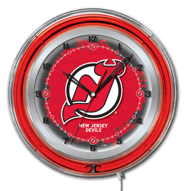 New Jersey Devils Double Neon Wall Clock - 19 