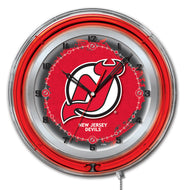 New Jersey Devils Double Neon Wall Clock - 19 "