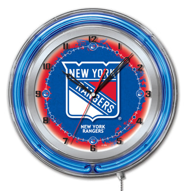 New York Rangers Double Neon Wall Clock - 19 
