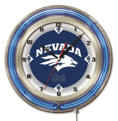 Nevada Wolfpack Double Neon Wall Clock - 19