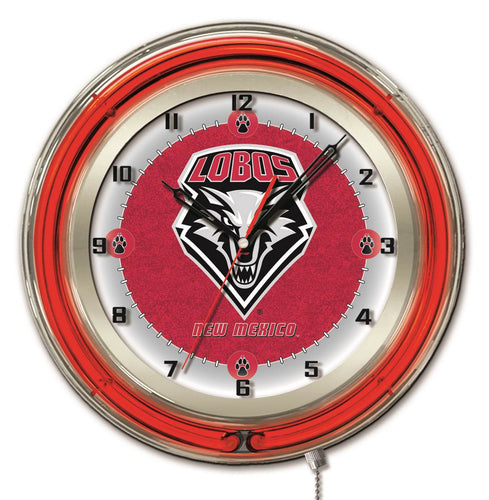 New Mexico Lobos Double Neon Wall Clock - 19