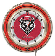 New Mexico Lobos Double Neon Wall Clock - 19"