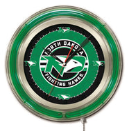 North Dakota Fighting Hawks Double Neon Wall Clock - 19"