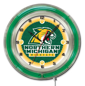 Northern Michigan Wildcats Double Neon Wall Clock - 19"