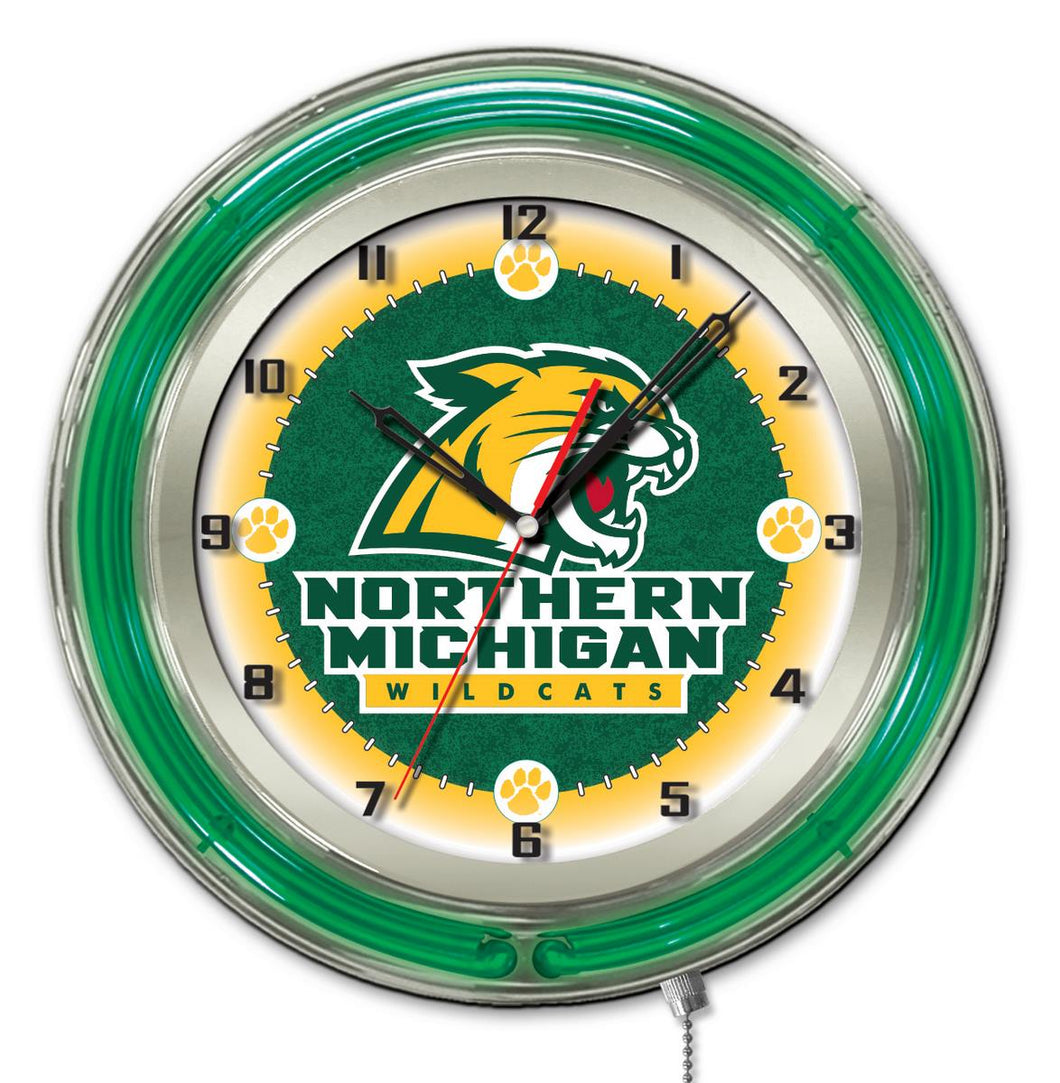Northern Michigan Wildcats Double Neon Wall Clock - 19