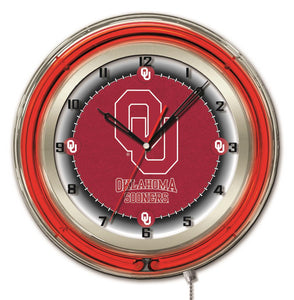 Oklahoma Sooners Double Neon Wall Clock - 19"