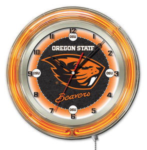 Oregon State Beavers Double Neon Wall Clock - 19"