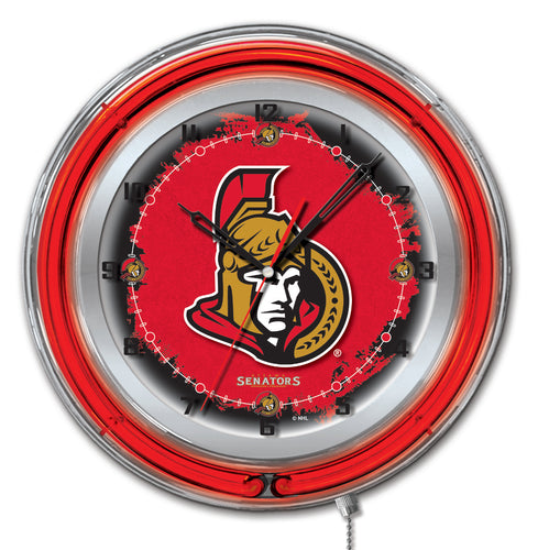Ottawa Senators Double Neon Wall Clock - 19 