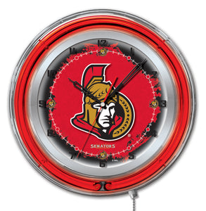 Ottawa Senators Double Neon Wall Clock - 19 "