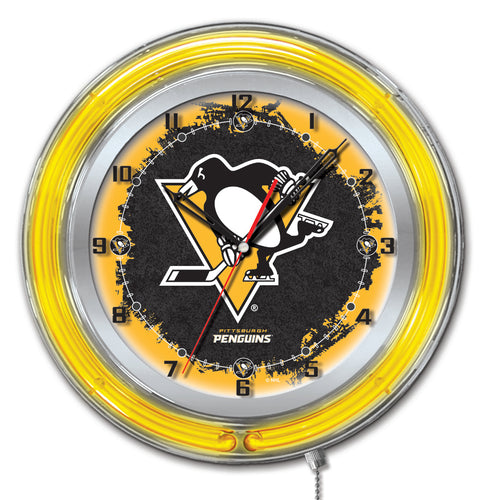 Pittsburgh Penguins Double Neon Wall Clock - 19 
