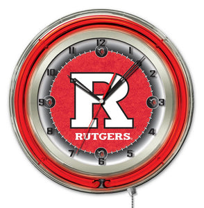 Rutgers Scarlet Knights Double Neon Wall Clock - 19"