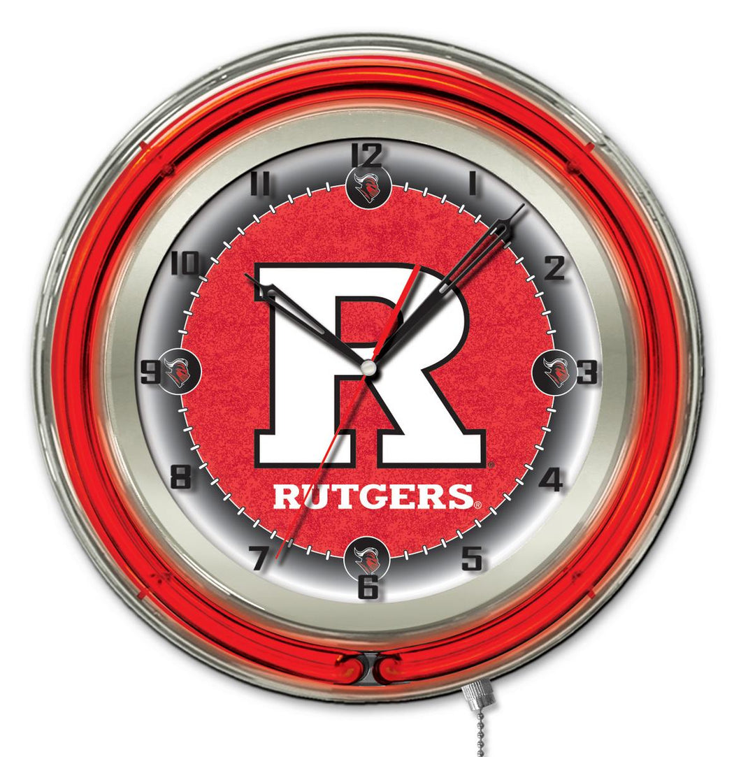 Rutgers Scarlet Knights Double Neon Wall Clock - 19
