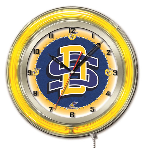 South Dakota State Jackrabbits Double Neon Wall Clock - 19