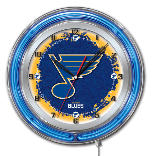 St. Louis Blues Double Neon Wall Clock - 19 