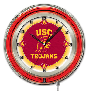 USC Trojans Double Neon Wall Clock - 19"