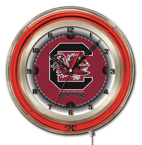 South Carolina Gamecocks Double Neon Wall Clock - 19