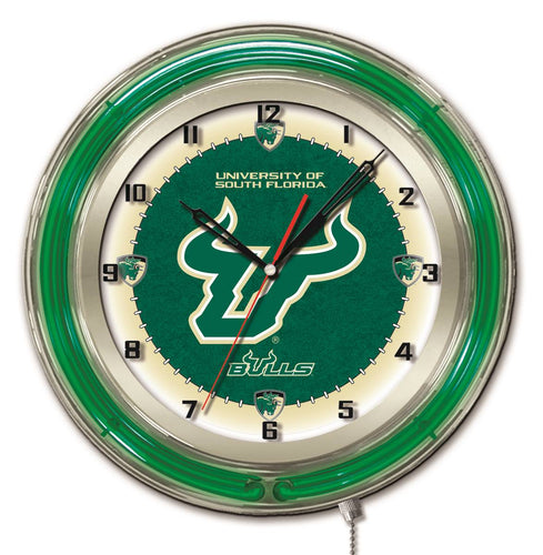 South Florida Bulls Double Neon Wall Clock - 19