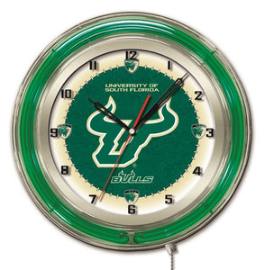 South Florida Bulls Double Neon Wall Clock - 19"