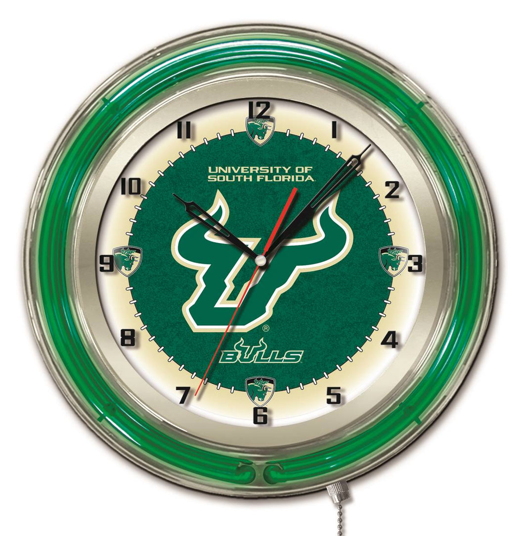 South Florida Bulls Double Neon Wall Clock - 19