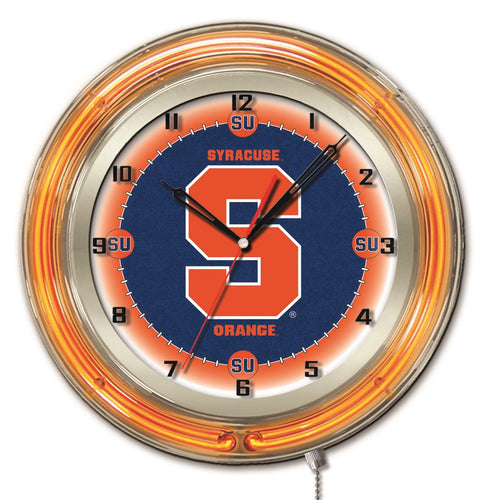 Syracuse Orange Double Neon Wall Clock - 19