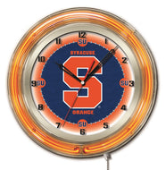 Syracuse Orange Double Neon Wall Clock - 19"