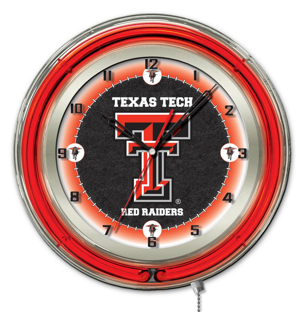 Texas Tech Red Raiders Double Neon Wall Clock - 19
