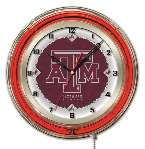 Texas A&M Aggies Double Neon Wall Clock - 19