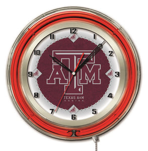 Texas A&M Aggies Double Neon Wall Clock - 19"
