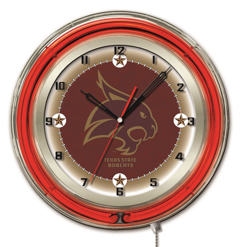 Texas State Bobcats Double Neon Wall Clock - 19