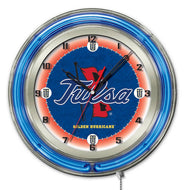  Tulsa Golden Hurricane Double Neon Wall Clock - 19"