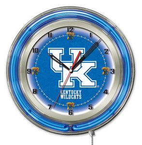 Kentucky Wildcats UK Double Neon Wall Clock - 19"