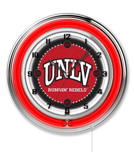 UNLV Runnin Rebels Double Neon Wall Clock - 19"