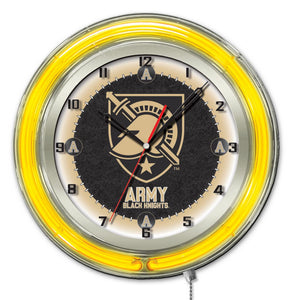 Army Black Nights Double Neon Wall Clock - 19"