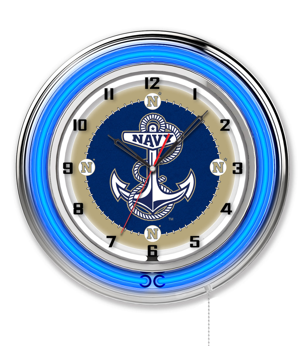 Navy Midshipmen Double Neon Wall Clock - 19