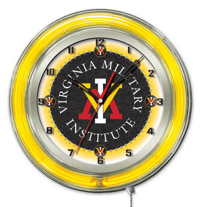 VMI Keydets Double Neon Wall Clock - 19"