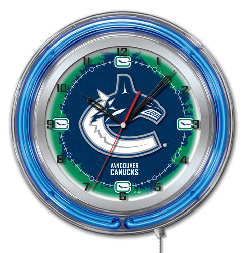 Vancouver Canucks Double Neon Wall Clock - 19 