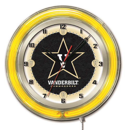 Vanderbilt Commodores Double Neon Wall Clock - 19