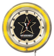 Vanderbilt Commodores Double Neon Wall Clock - 19"