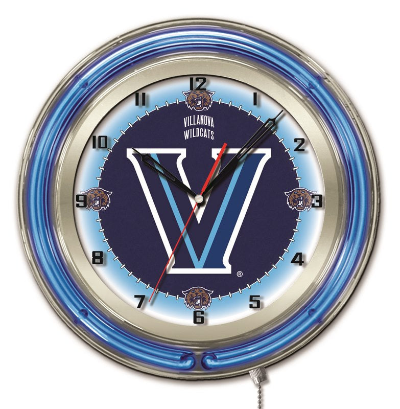Villanova Wildcats Double Neon Wall Clock - 19