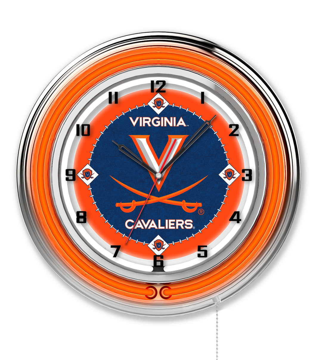 Virginia Cavaliers Double Neon Wall Clock - 19