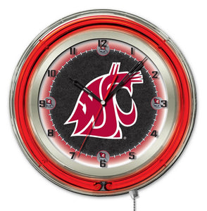 Washington State Cougars Double Neon Wall Clock - 19"