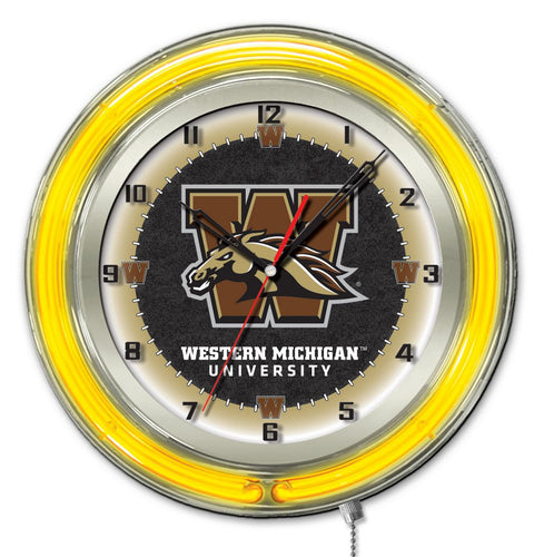 Western Michigan Broncos Double Neon Wall Clock - 19