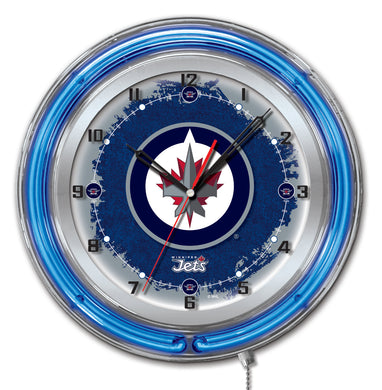 Winnipeg Jets Double Neon Wall Clock - 19 
