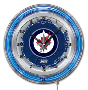 Winnipeg Jets Double Neon Wall Clock - 19 "