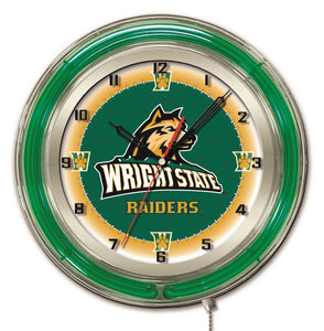 Wright State Raiders Double Neon Wall Clock - 19"