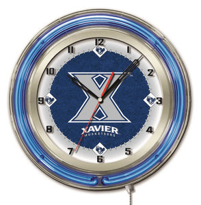 Xavier Musketeers Double Neon Wall Clock - 19"